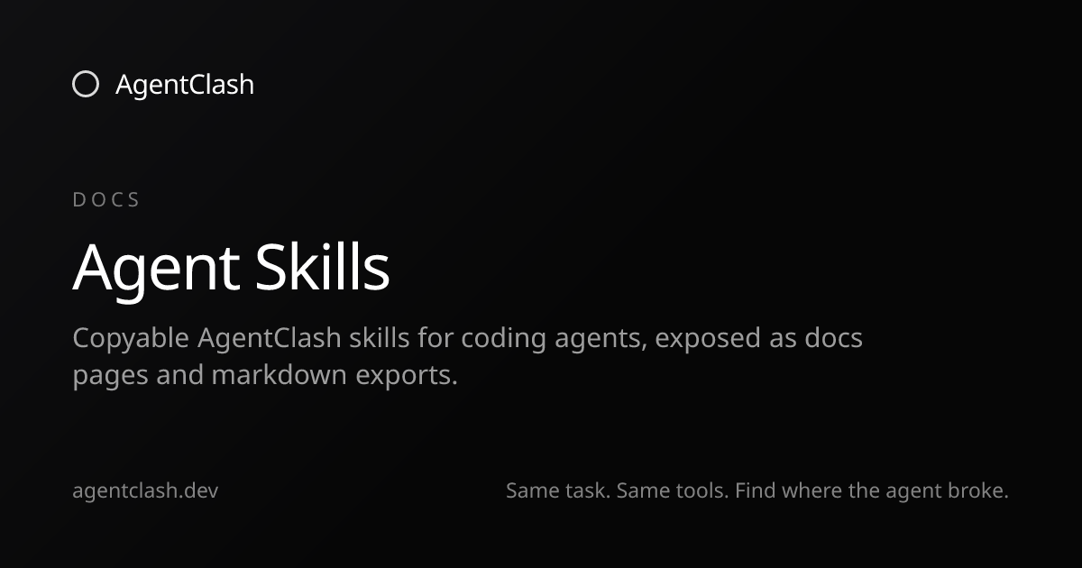 Agent Skills — AgentClash Docs