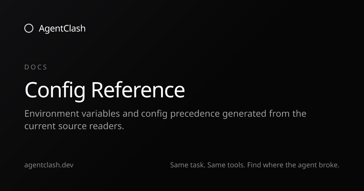 Config Reference — AgentClash Docs