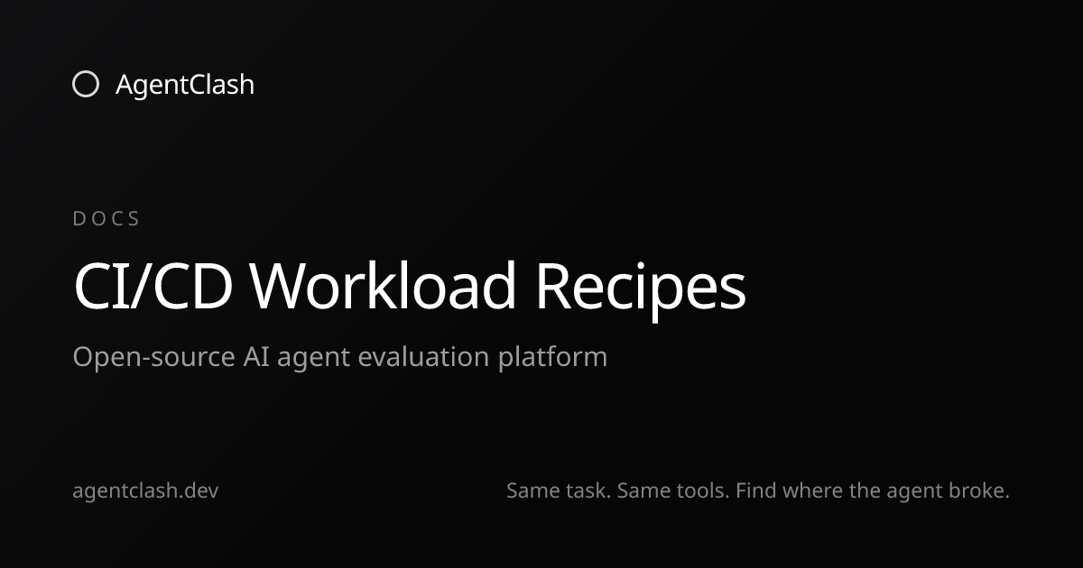 CI/CD Workload Recipes — AgentClash Docs