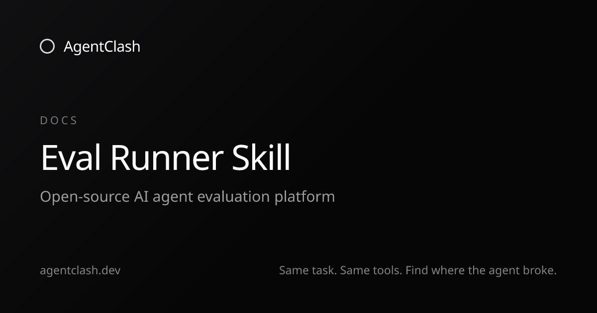 Eval Runner Skill — AgentClash Docs