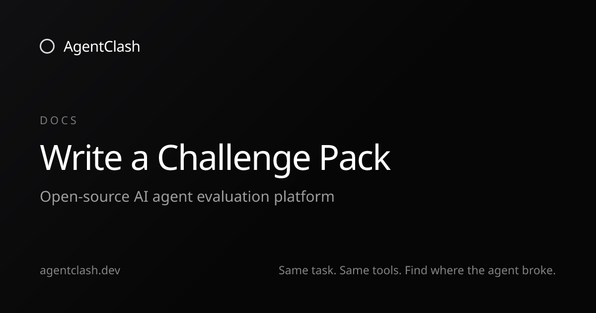 Write a Challenge Pack — AgentClash Docs